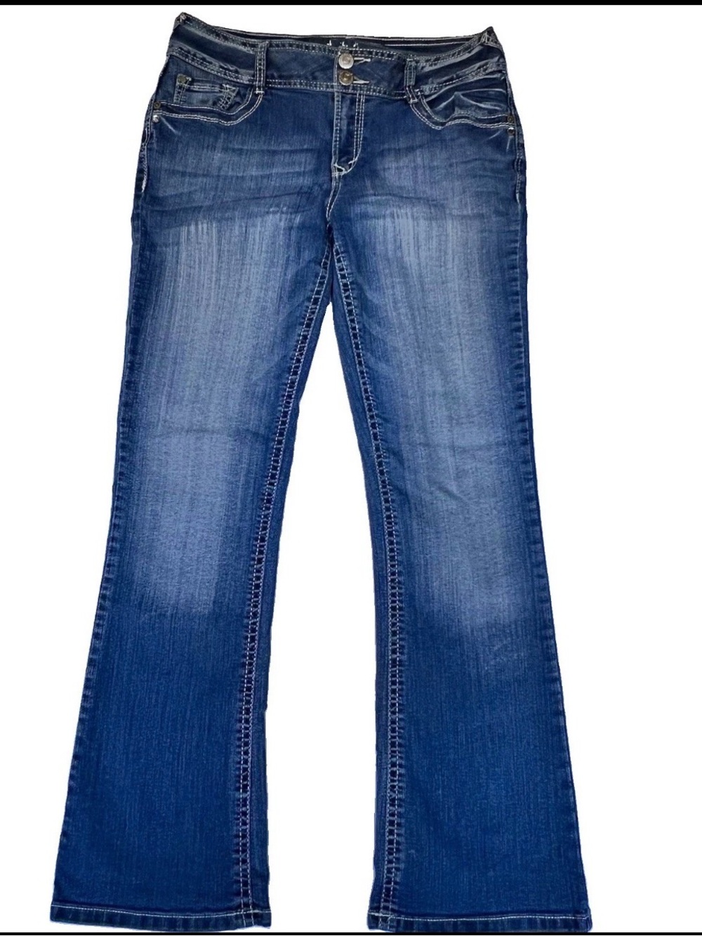 Wallflower Women's Bootcut Jeans Size 11 Blue Medium Wash Stretch Pockets